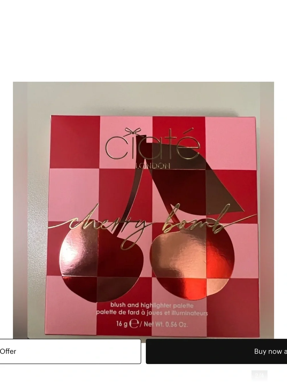 NIB Ciate London Cherry Bomb Blush & Highlight Palette